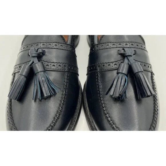 Allen Edmonds Harvard Loafers Brogue Tassel Dark Navy Blue Shoes Mens Size 7 C